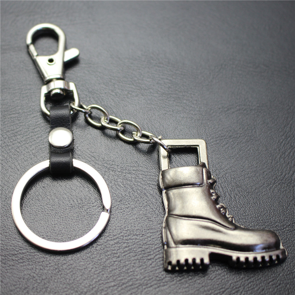 Retro horse boots key chain brushed shiny alloy accessories car key bag pendant gift Taobao gift