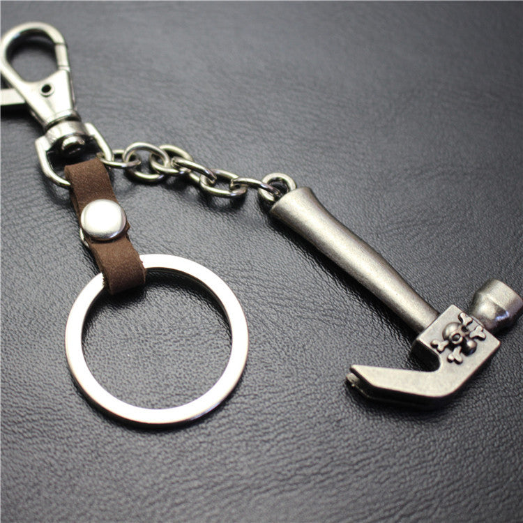 Pirate Hammer Alloy Pendant Keychain Bronze Antique Silver Quality Accessories Car Key Ring Bag Pendant