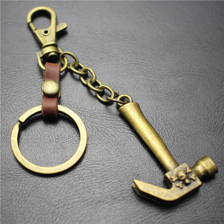 Pirate Hammer Alloy Pendant Keychain Bronze Antique Silver Quality Accessories Car Key Ring Bag Pendant
