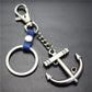 Sailing diary, big anchor, alloy key chain, leather middleware, accessories, key ring, bag, pendant