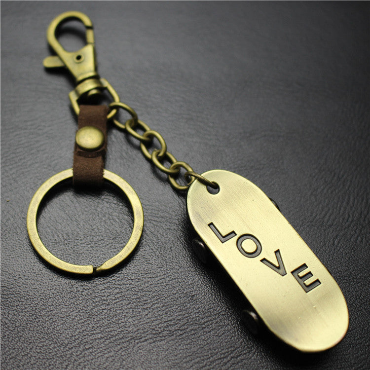 Alloy Brushed Surface Scooter Keychain Retro Key Ring Jewelry Bag Pendant