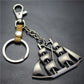 Yifanshun Retro Alloy Sailboat Pendant Leather Keychain 3cm Key Ring Korean Wave Jewelry Bag Pendant