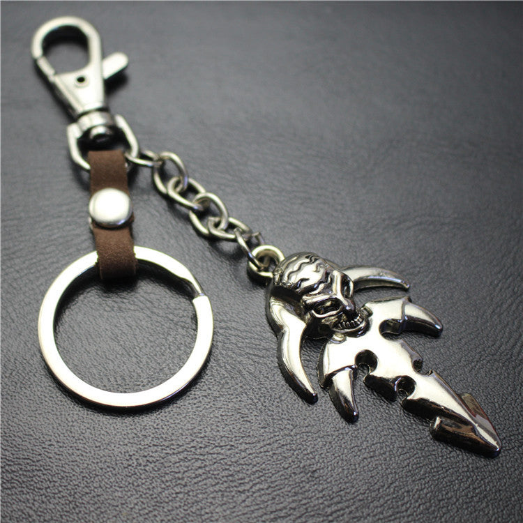 Reaper Skull Alloy Pendant Leather Keychain Retro Key Ring Pendant Jewelry
