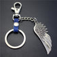 High-quality brushed retro alloy angel wings pendant leather key chain clothing accessories car key ring