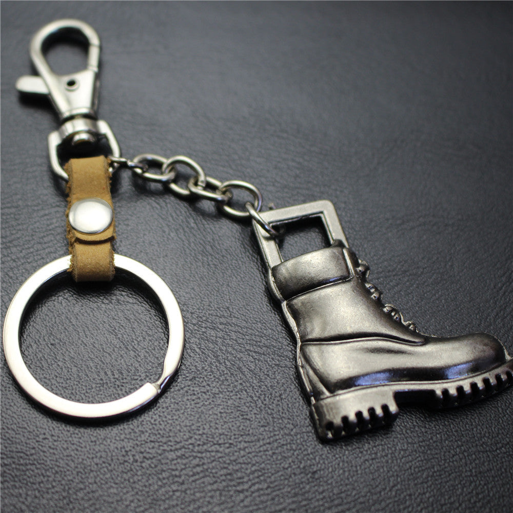 Retro horse boots key chain brushed shiny alloy accessories car key bag pendant gift Taobao gift
