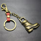 Retro horse boots key chain brushed shiny alloy accessories car key bag pendant gift Taobao gift