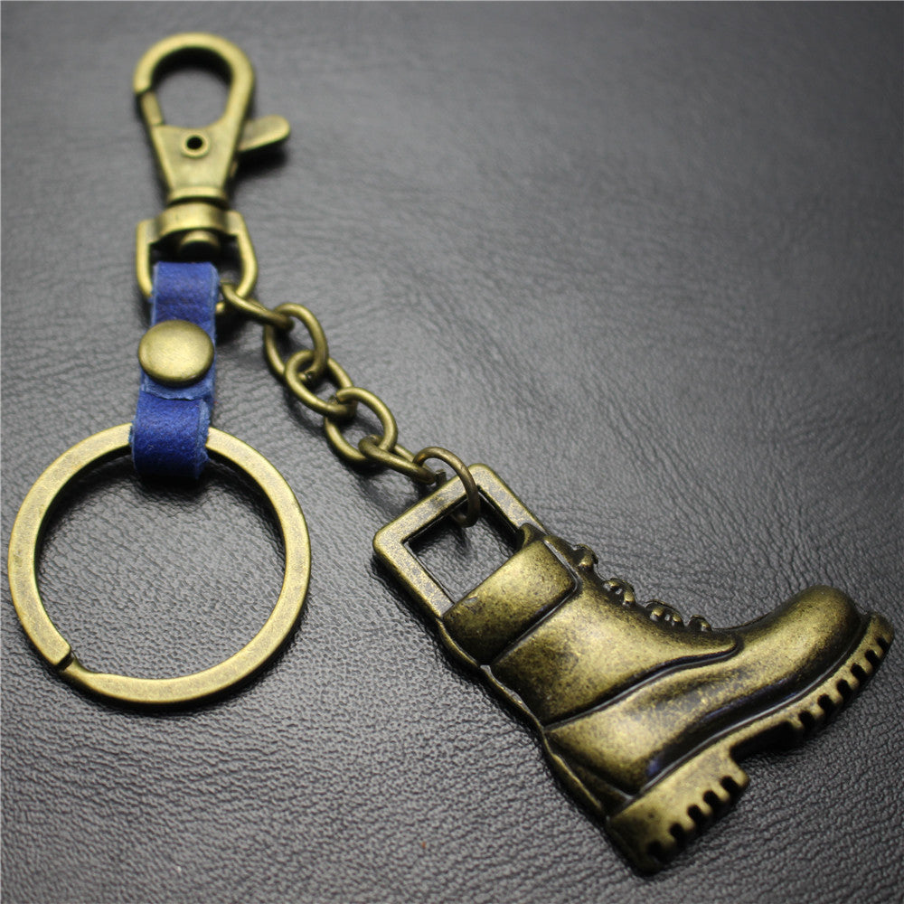 Retro horse boots key chain brushed shiny alloy accessories car key bag pendant gift Taobao gift