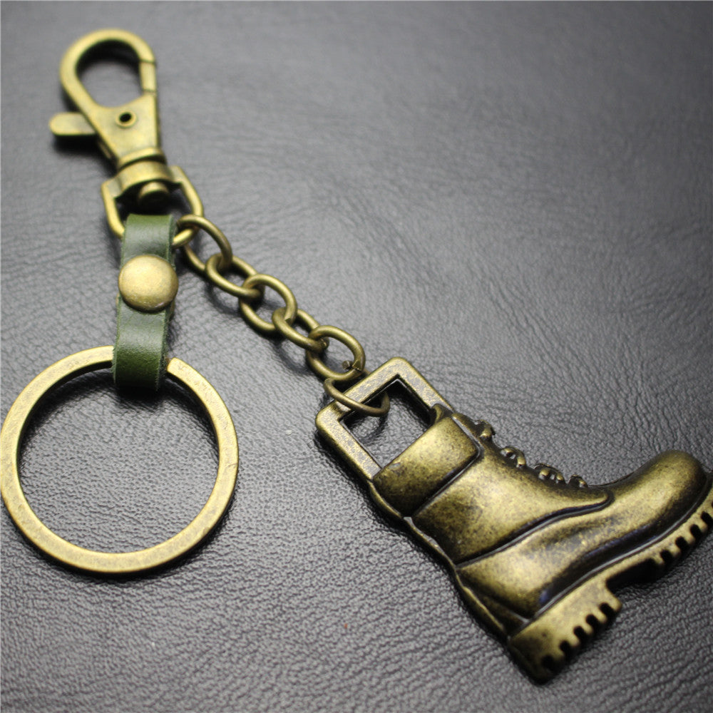 Retro horse boots key chain brushed shiny alloy accessories car key bag pendant gift Taobao gift