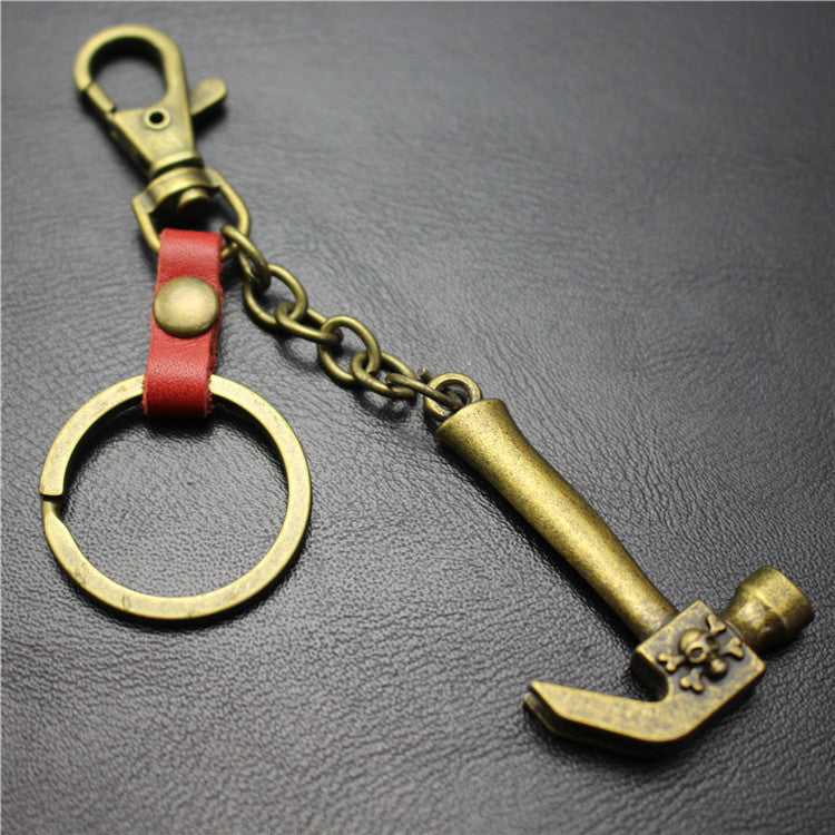 Pirate Hammer Alloy Pendant Keychain Bronze Antique Silver Quality Accessories Car Key Ring Bag Pendant