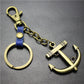 Sailing diary, big anchor, alloy key chain, leather middleware, accessories, key ring, bag, pendant