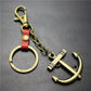 Sailing diary, big anchor, alloy key chain, leather middleware, accessories, key ring, bag, pendant