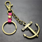 Sailing diary, big anchor, alloy key chain, leather middleware, accessories, key ring, bag, pendant