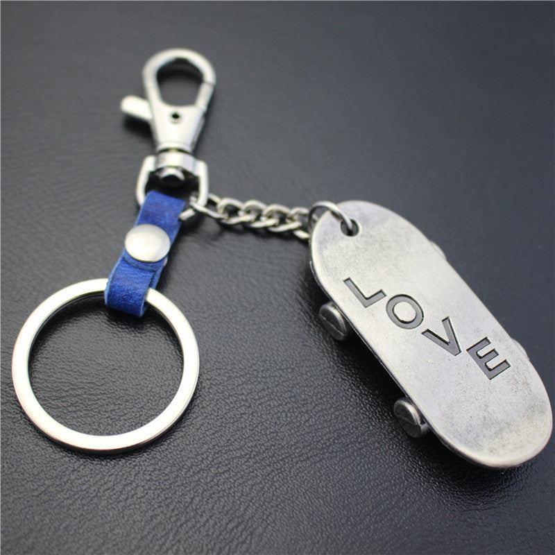 Alloy Brushed Surface Scooter Keychain Retro Key Ring Jewelry Bag Pendant