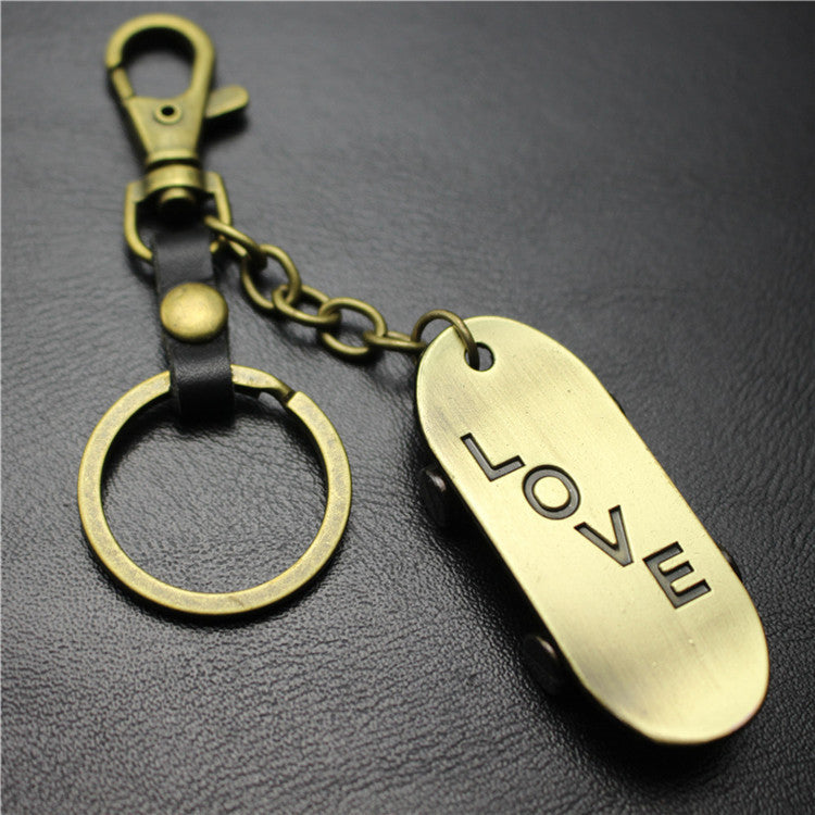 Alloy Brushed Surface Scooter Keychain Retro Key Ring Jewelry Bag Pendant