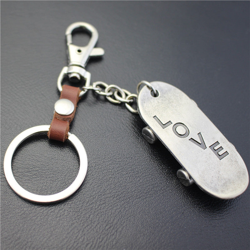 Alloy Brushed Surface Scooter Keychain Retro Key Ring Jewelry Bag Pendant