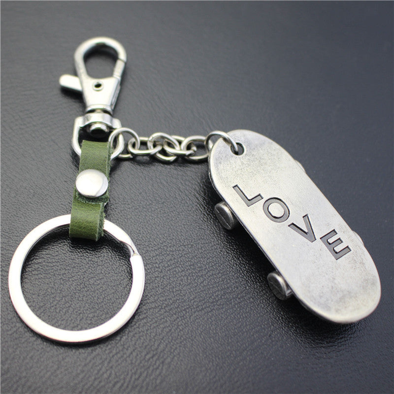 Alloy Brushed Surface Scooter Keychain Retro Key Ring Jewelry Bag Pendant