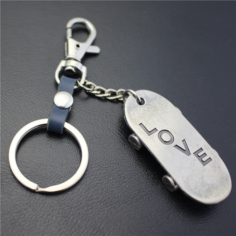 Alloy Brushed Surface Scooter Keychain Retro Key Ring Jewelry Bag Pendant