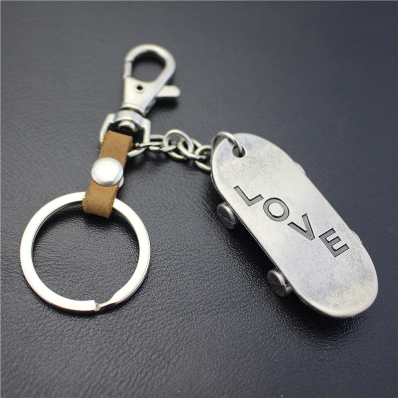 Alloy Brushed Surface Scooter Keychain Retro Key Ring Jewelry Bag Pendant