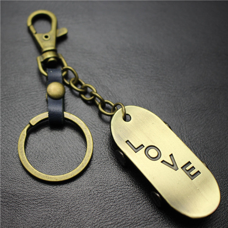 Alloy Brushed Surface Scooter Keychain Retro Key Ring Jewelry Bag Pendant