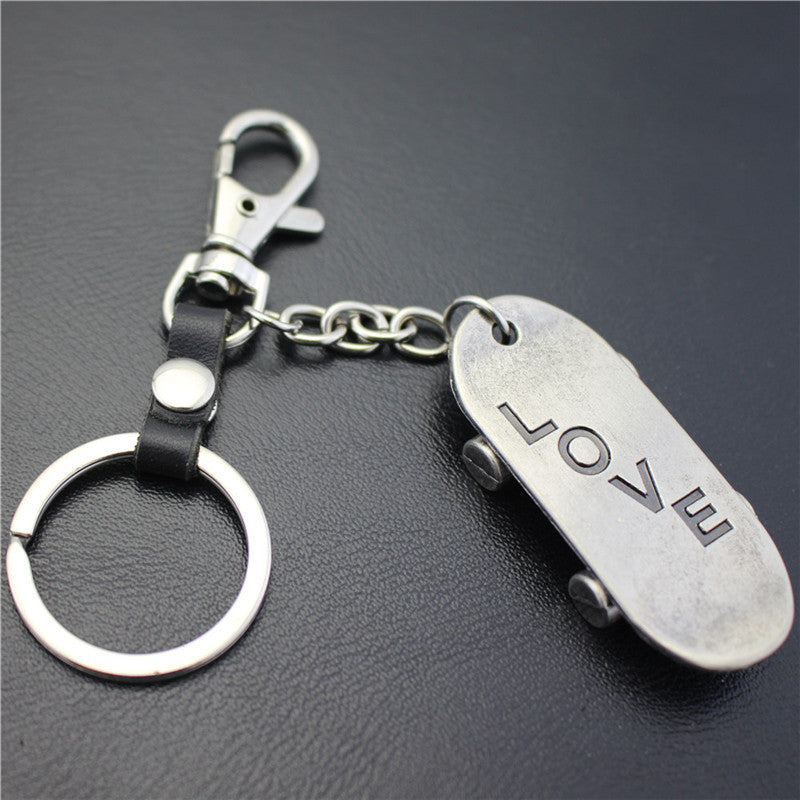 Alloy Brushed Surface Scooter Keychain Retro Key Ring Jewelry Bag Pendant