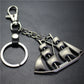 Yifanshun Retro Alloy Sailboat Pendant Leather Keychain 3cm Key Ring Korean Wave Jewelry Bag Pendant