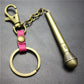 Long handle microphone microphone keychain antique silver bronze key ring jewelry bag pendant pendant
