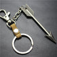 Large Arrow Alloy Pendant Leather Keychain Retro Key Ring Pendant Korean Wave Jewelry