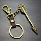 Large Arrow Alloy Pendant Leather Keychain Retro Key Ring Pendant Korean Wave Jewelry