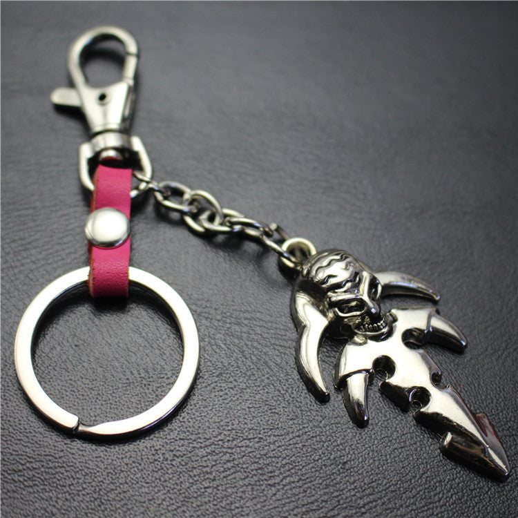 Reaper Skull Alloy Pendant Leather Keychain Retro Key Ring Pendant Jewelry