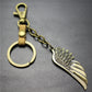 High-quality brushed retro alloy angel wings pendant leather key chain clothing accessories car key ring
