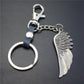 High-quality brushed retro alloy angel wings pendant leather key chain clothing accessories car key ring