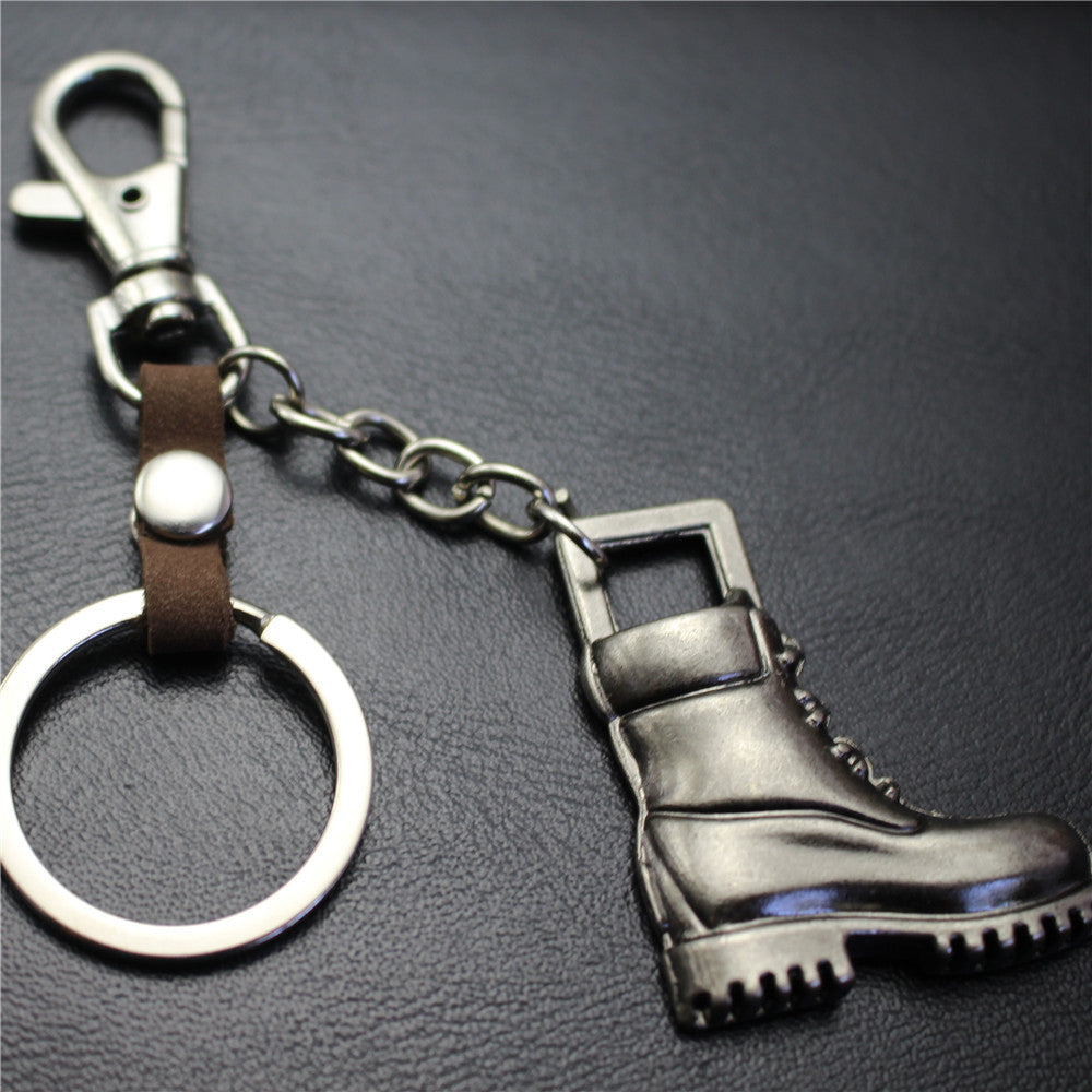 Retro horse boots key chain brushed shiny alloy accessories car key bag pendant gift Taobao gift