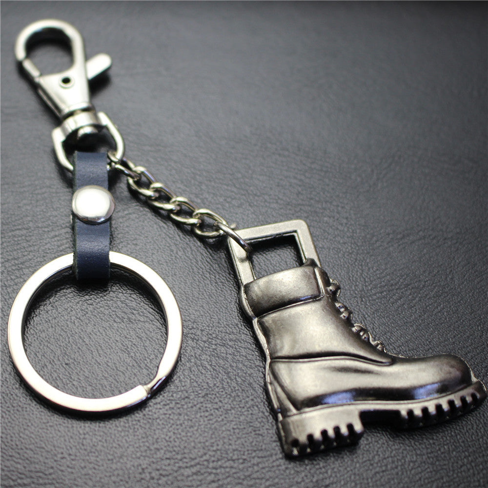 Retro horse boots key chain brushed shiny alloy accessories car key bag pendant gift Taobao gift
