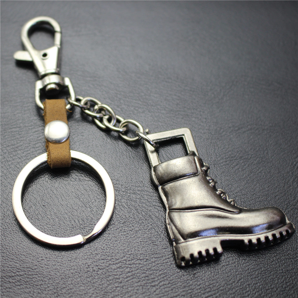 Retro horse boots key chain brushed shiny alloy accessories car key bag pendant gift Taobao gift