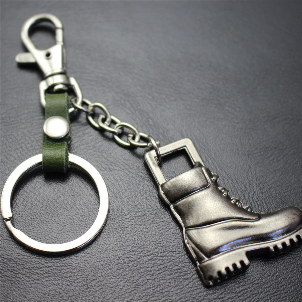 Retro horse boots key chain brushed shiny alloy accessories car key bag pendant gift Taobao gift
