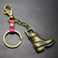 Retro horse boots key chain brushed shiny alloy accessories car key bag pendant gift Taobao gift