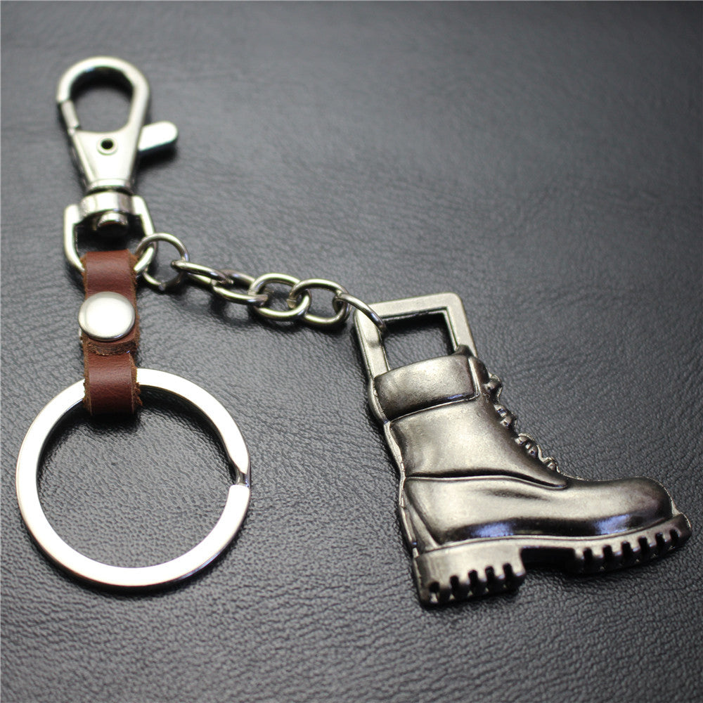 Retro horse boots key chain brushed shiny alloy accessories car key bag pendant gift Taobao gift