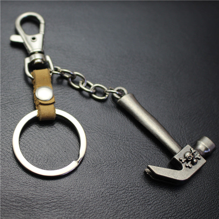 Pirate Hammer Alloy Pendant Keychain Bronze Antique Silver Quality Accessories Car Key Ring Bag Pendant