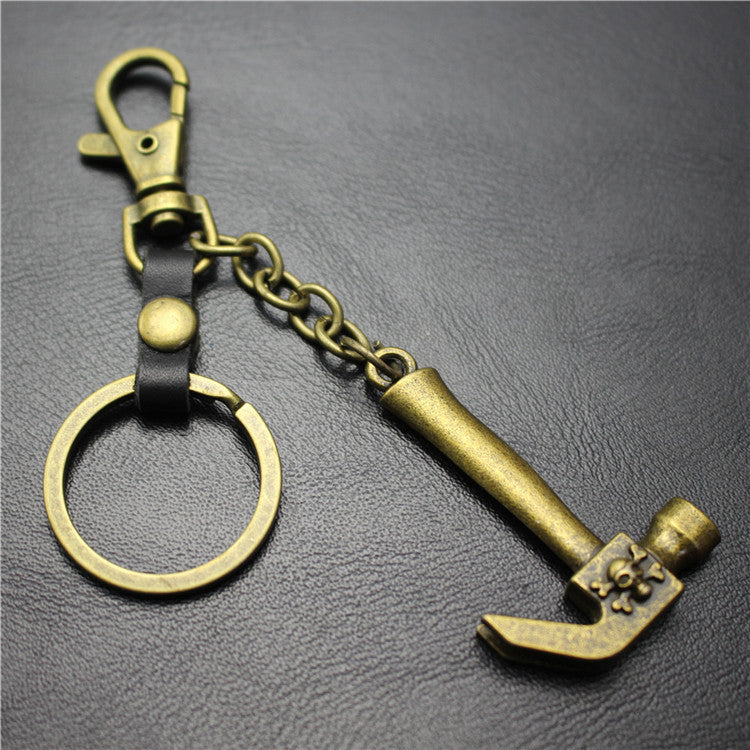 Pirate Hammer Alloy Pendant Keychain Bronze Antique Silver Quality Accessories Car Key Ring Bag Pendant