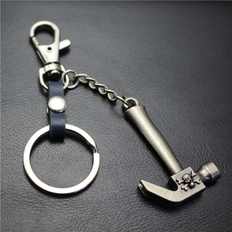 Pirate Hammer Alloy Pendant Keychain Bronze Antique Silver Quality Accessories Car Key Ring Bag Pendant