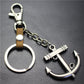 Sailing diary, big anchor, alloy key chain, leather middleware, accessories, key ring, bag, pendant