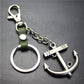 Sailing diary, big anchor, alloy key chain, leather middleware, accessories, key ring, bag, pendant