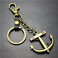 Sailing diary, big anchor, alloy key chain, leather middleware, accessories, key ring, bag, pendant