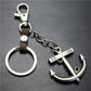Sailing diary, big anchor, alloy key chain, leather middleware, accessories, key ring, bag, pendant