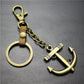 Sailing diary, big anchor, alloy key chain, leather middleware, accessories, key ring, bag, pendant