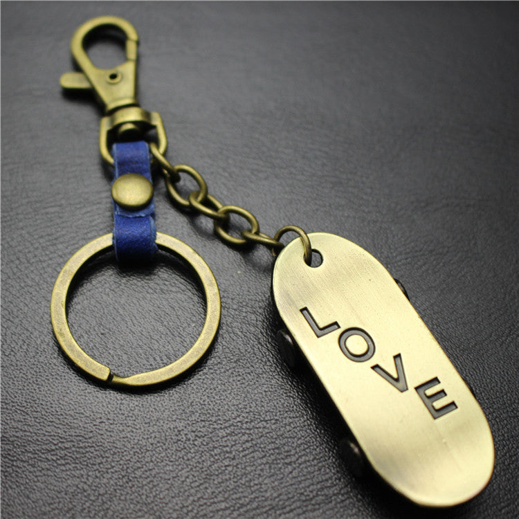 Alloy Brushed Surface Scooter Keychain Retro Key Ring Jewelry Bag Pendant