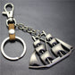 Yifanshun Retro Alloy Sailboat Pendant Leather Keychain 3cm Key Ring Korean Wave Jewelry Bag Pendant