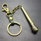 Long handle microphone microphone keychain antique silver bronze key ring jewelry bag pendant pendant