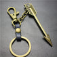 Large Arrow Alloy Pendant Leather Keychain Retro Key Ring Pendant Korean Wave Jewelry