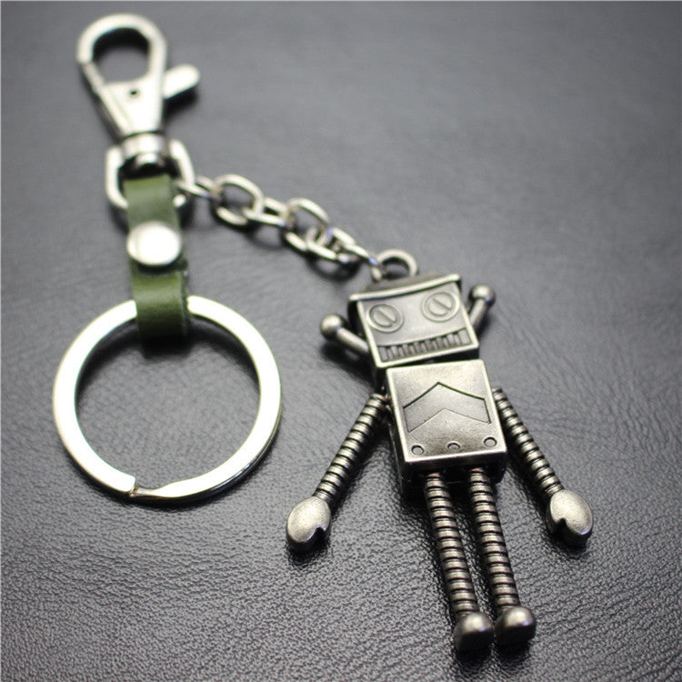 Robot Robot Alloy Pendant Keychain Ancient Silver Key Ring Jewelry Accessories Bag Pendant